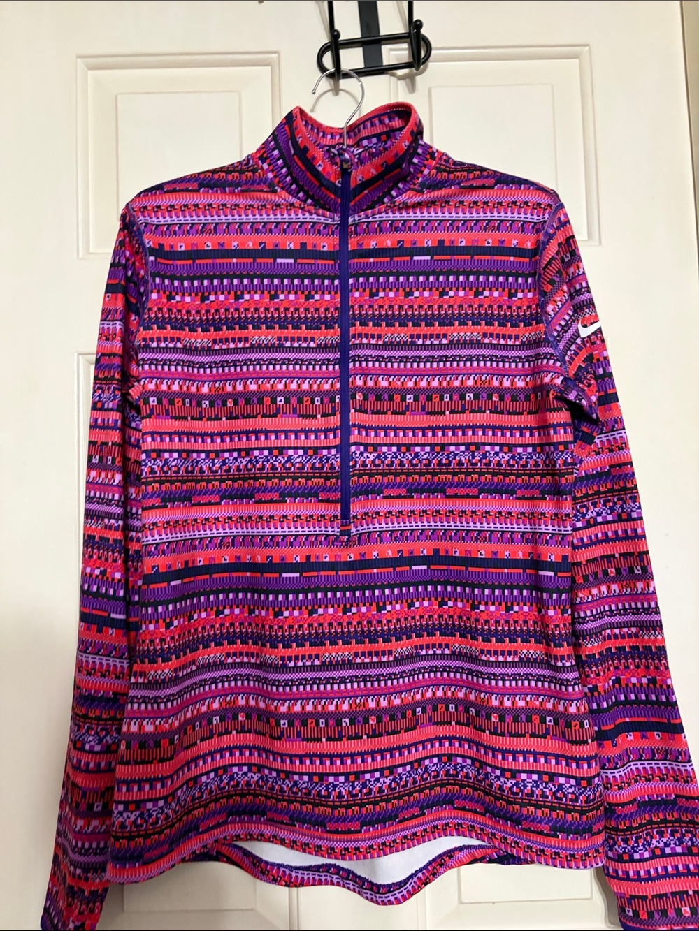 Nike Pro Dri-FIT Purple & Pink Patterned Athletic Top